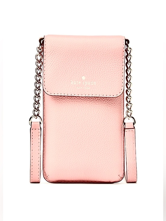 kate spade Handbags - Kate Spade Light Pink Pebbled Leather Gold Chain Strap Phone Crossbody Bag